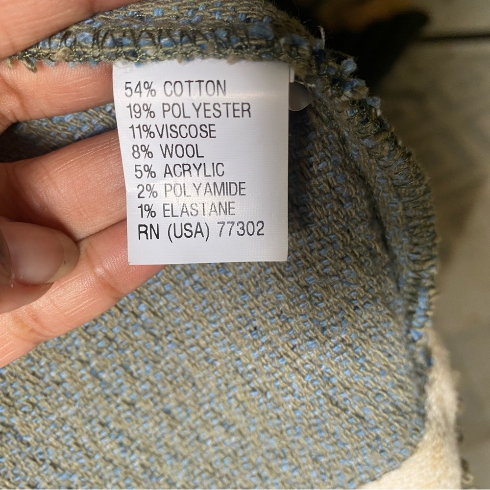 Zara Weave Crop Jacket in Blue & Sage - Picture 4 of 12